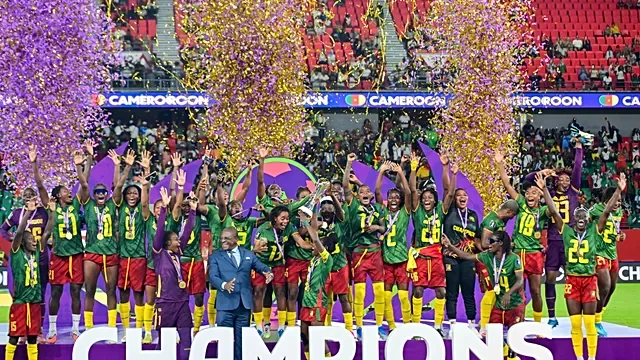 Cameroon women celebrate WAFCON title during victory parade