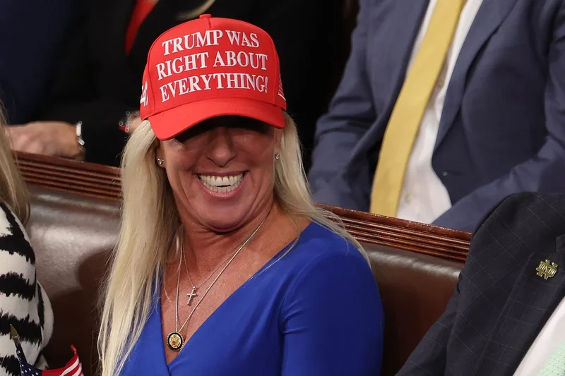 Marjorie Taylor Greene ‘can’t remember the last time she saw someone wear a MAGA hat’