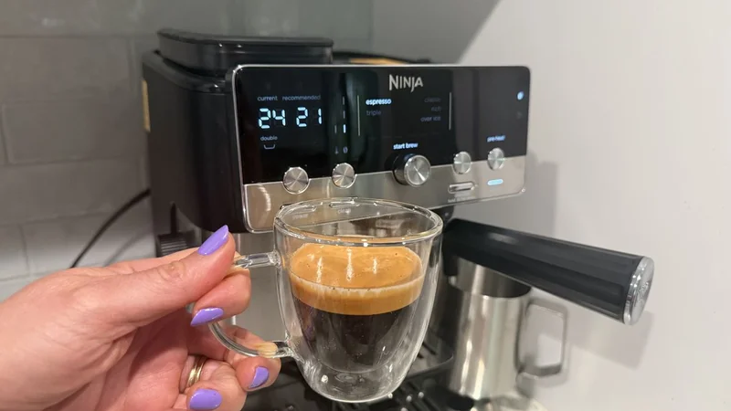 The fun-size Ninja Luxe Café Mini helps you brew tasty espresso and drip coffee if your kitchen isn't big enough for two separate machines