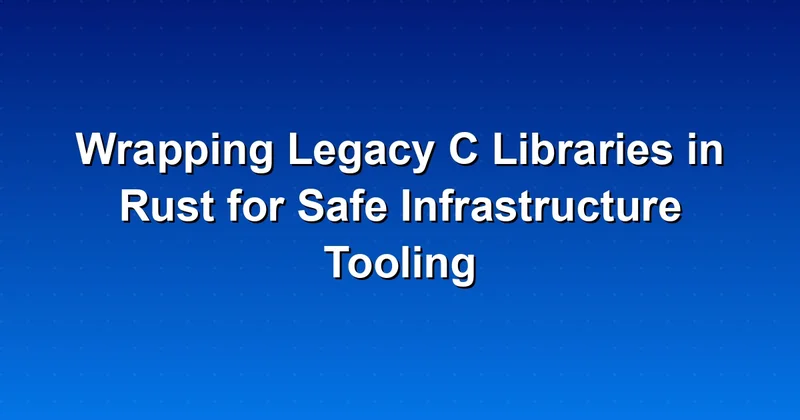 How to Wrap Legacy C Libraries in Rust for Safe Infrastructure Tooling