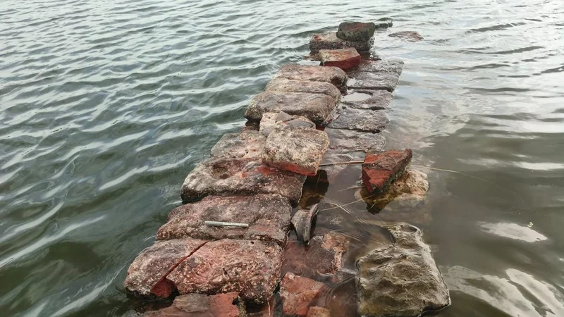 Possible Sangam-age irrigation structure exposed on Kollidam river in Tiruchi district