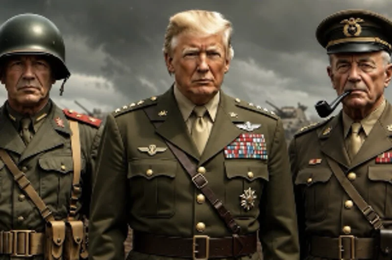 Trump, who famously got out of the draft for bone spurs, shares image of himself as a general