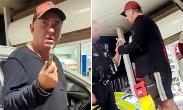 Shane Richie appears bleary-eyed while clutching a vape and 'becoming aggressive' as he is arrested for drink driving at Tesco service station