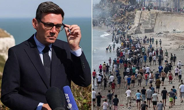 STEPHEN GLOVER: Spain's border crisis is a wake-up call to Burnham who's deep in the realms of delusion if he thinks his party's stopping the boats