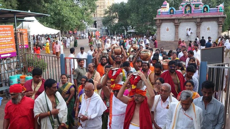 Sahasra Ghatabhishekam performed at Srisailam temple