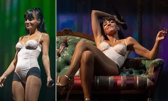 Lily Allen strips down to her underwear as she headlines Boardmasters Festival with her West End Girl show