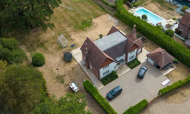TOWIE's Sam Faiers abides by hosepipe ban with scorched grass at her swanky Surrey home - after ex Mark Wright showcased luscious green lawn at his Essex mansion