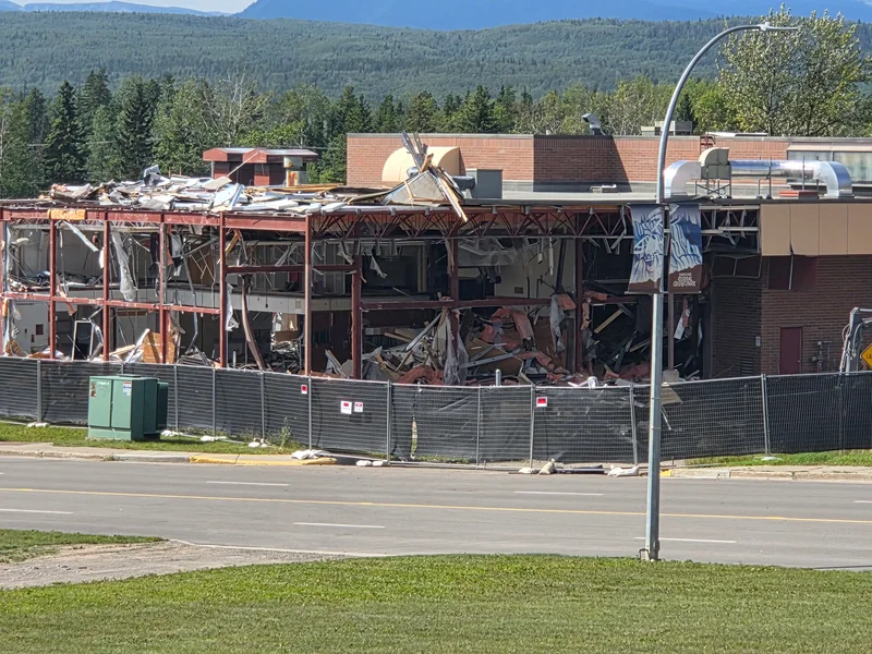 Demolition of Tumbler Ridge Secondary School is now underway