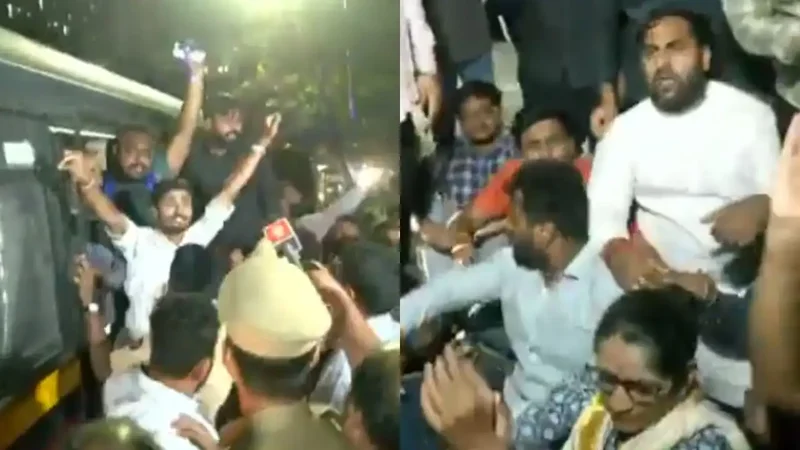 Tensions flare between ABVP, NSUI outside COEP hostel ahead of Rahul's Pune event