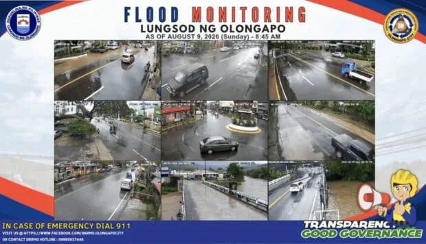 Water level beneath Olongapo bridge reaches evacuation level