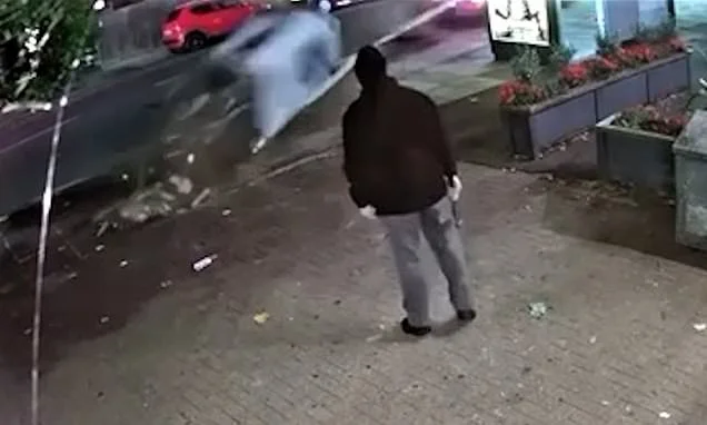 Moment ram-raiding thieves tow cash machine out of the ground - after trying to smash into it with a hammer didn't work
