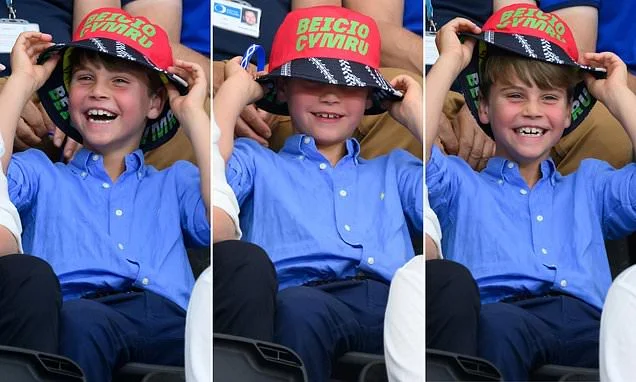 Hat's the spirit, Louis! Prince, 8, appears in his element at the Commonwealth Games as he delights fans with his lively antics