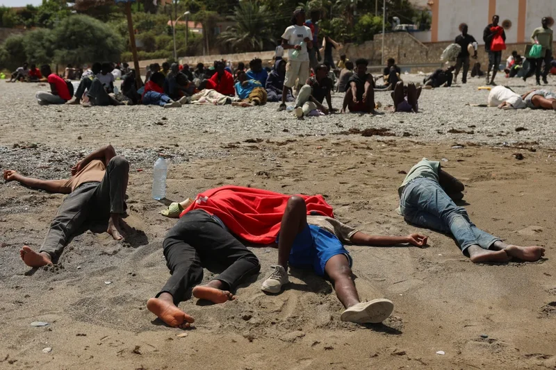 Ceuta migrant chaos: Hundreds set up camp on beach as Spain ‘blames Morocco for border surge’