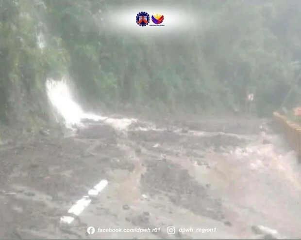 Ilocos Sur road closed as rockslide buries highway section