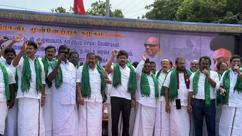 Cauvery issue: Udhayanidhi leads DMK demonstration in Thanjavur; calls TVK-led govt. ‘incompetent’