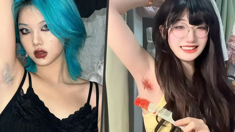 Young Chinese women dye armpit hair as fashion statement and expression of bodily autonomy