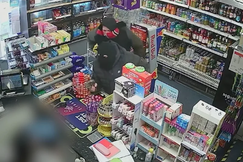 Bungling robbers put on Scouse accents and squabble during calamitous corner shop raid