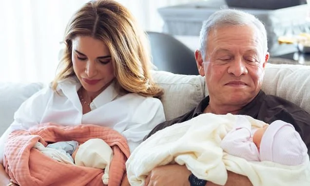 More royal babies! Jordan's Queen Rania and King Abdullah announce they're grandparents again - after daughter Princess Iman, 29, welcomes twin girls with her New York-based financier husband
