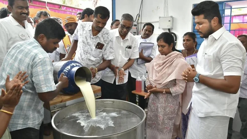 5,000-litre milk chilling centre opened in Pudukottai