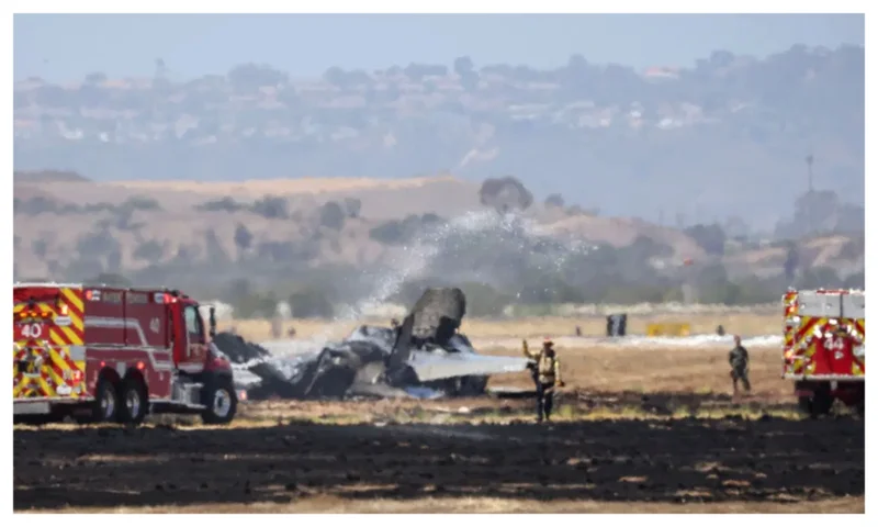 US fighter jet crashes near California military base