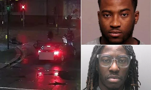 Moment violent thugs emerge from BMWs brandishing 'zombie knives' before brutally attacking four people and stealing three watches worth £1,000 in two separate robberies