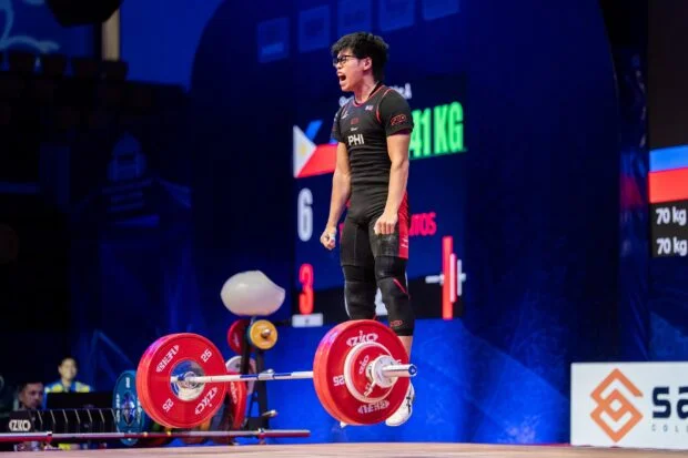 Albert Ian Delos Santos wins 3 golds in Asian weightlifting