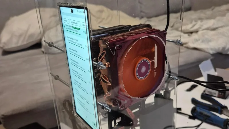 Redditor turns Android phone into a desktop PC in a stroke of genius, sandwiching it between two huge CPU coolers so it runs Witcher 3 at 1080p ultra