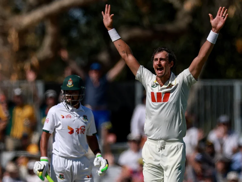 Australia bite back as 18 wickets fall on day one of second Bangladesh Test