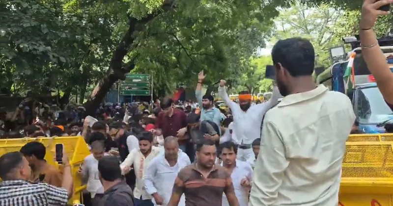 Delhi: Thousands protest caste-based quotas at Jantar Mantar, several detained