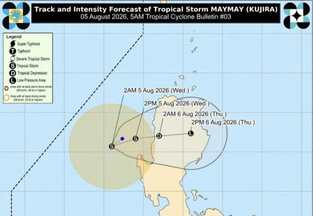 Signals hoisted over areas in Luzon due to TS Maymay -- Pagasa