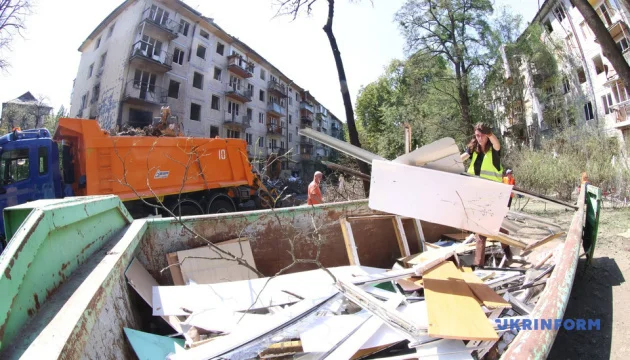 Cleanup operations completed following Russia’s overnight attack on Kyiv