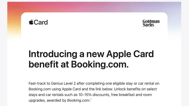 Apple Card Now Fast-Tracks Booking.com Perks With Just One Trip