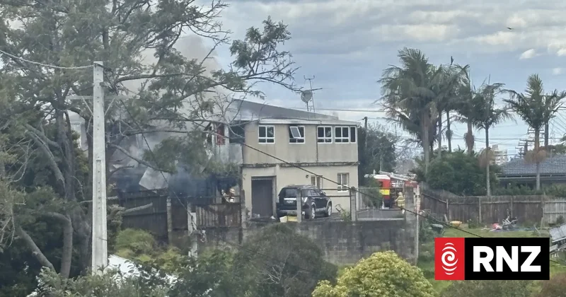 Firefighters battle house fire in Auckland's Milford