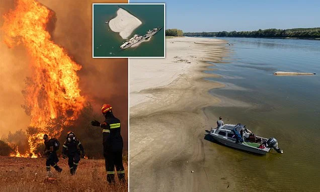 European heatwave forces Hungary to shut its nuclear plant as River Danube dries up while Greece continues to battle huge wildfires