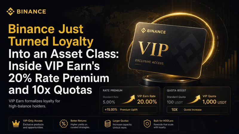 Binance Just Turned Loyalty Into an Asset Class: Inside VIP Earn's 20% Rate Premium and 10x Quotas
