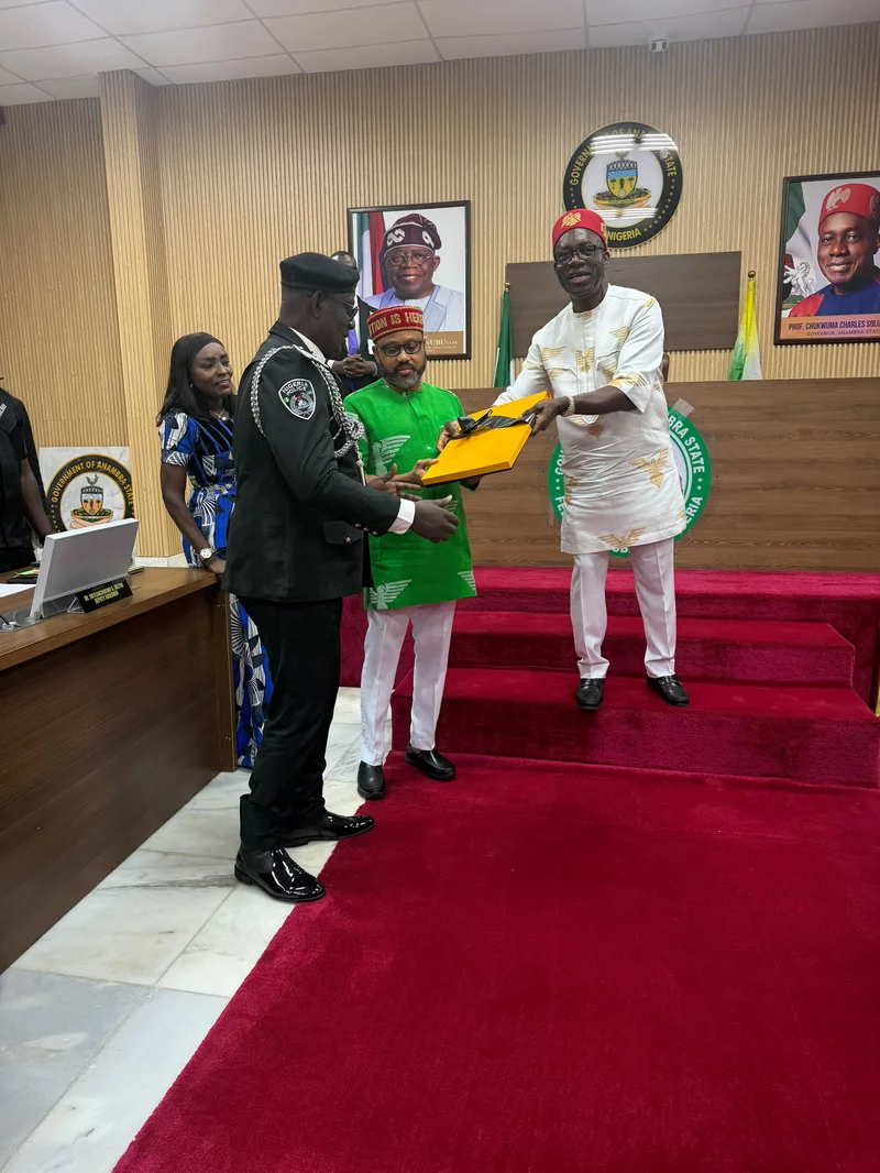 Soludo hosts retiring Anambra CP, Orutugu, lauds his fight against gunmen