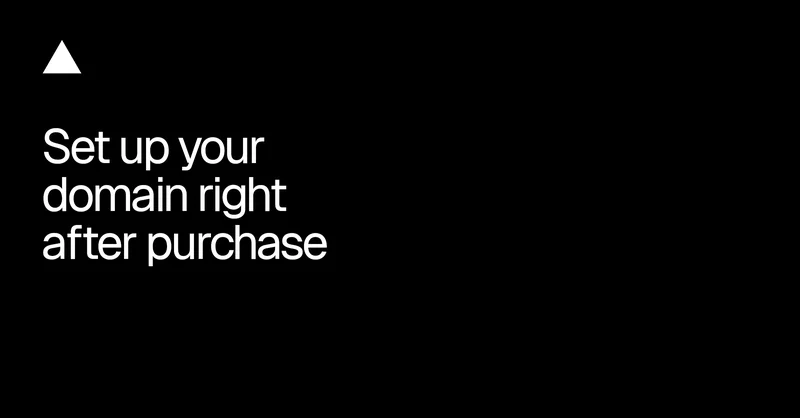 New setup page after domain checkout