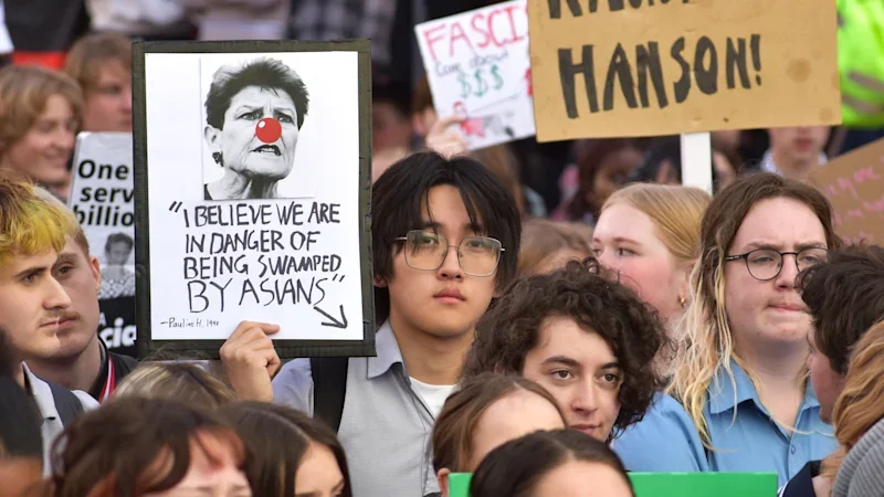 ‘We are not stupid kids’: Perth students rally against Pauline Hanson