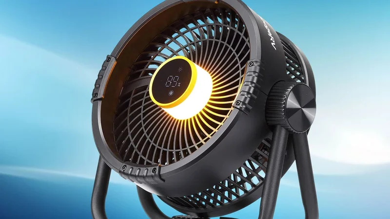 Save 40% Off This Portable Battery-Powered Fan, 20,000mAh Power Bank, and LED Lamp in One
