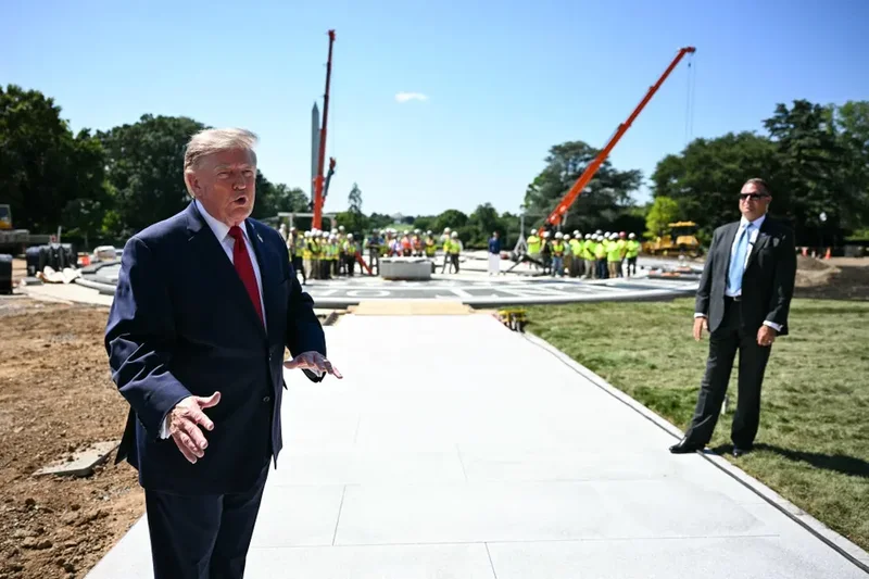 Cocktails, Bomb Shelters, Very Strong Stone: Trump Raves About Ballroom As Crews Race To Build It