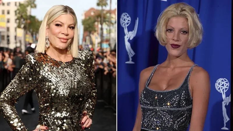 Tori Spelling poses in racy bikini top as she addresses Jennie Garth podcast departure