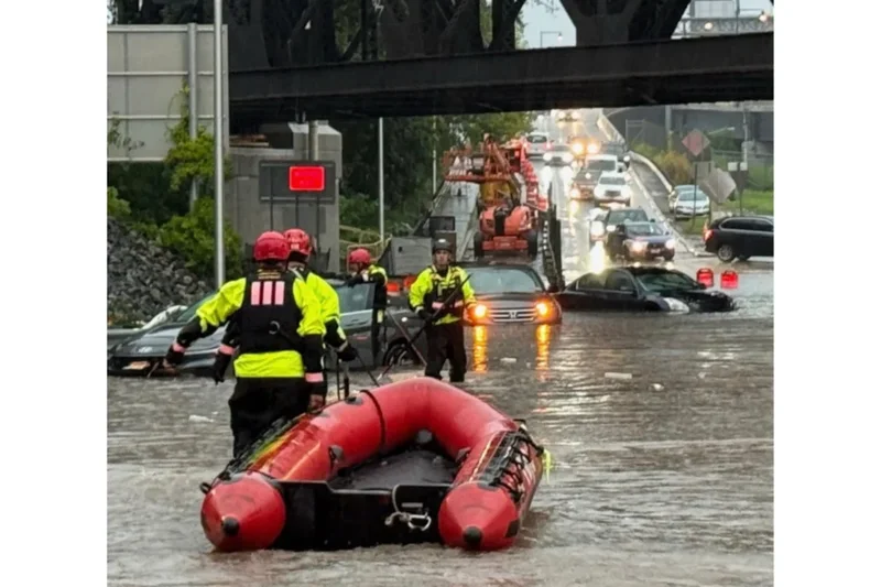 Chaos across Northeast as possible tornado hits beach and floods swallow cars