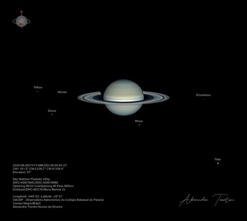 APOD: 2026 August 11 – Six Moons of Saturn