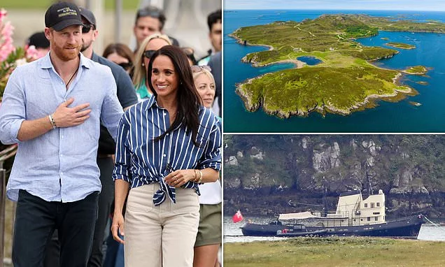 Harry and Meghan 'sailed around remote isle that inspired The Wicker Man on vintage steam boat' during secret Scotland trip
