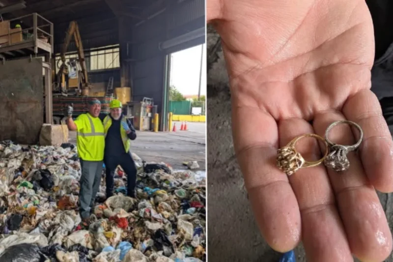 Sanitation workers find two lost heirloom rings after sorting through 20,000lb of trash