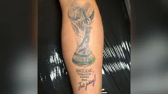 'Just joking' added to England World Cup win tattoo