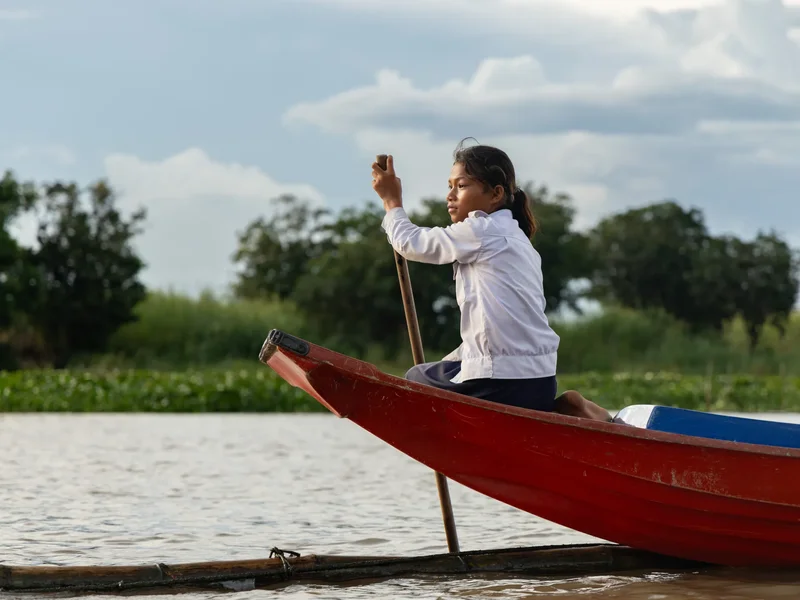 Photos: Rising energy prices disrupt education on Cambodia’s Tonle Sap lake