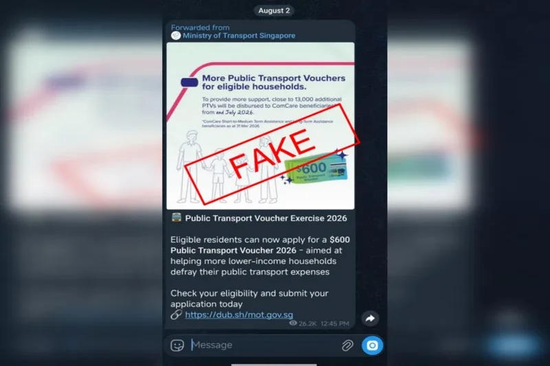 Police issue warning over compromised Telegram accounts due to fake public transport voucher links