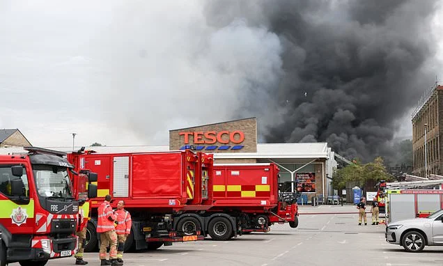 Shoppers and homeowners evacuated as fire breaks out on industrial estate