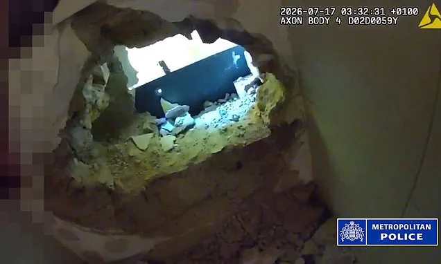 Moment gang linked to £700K burglary spree is caught trying to tunnel into jewellery shop from next door massage parlour